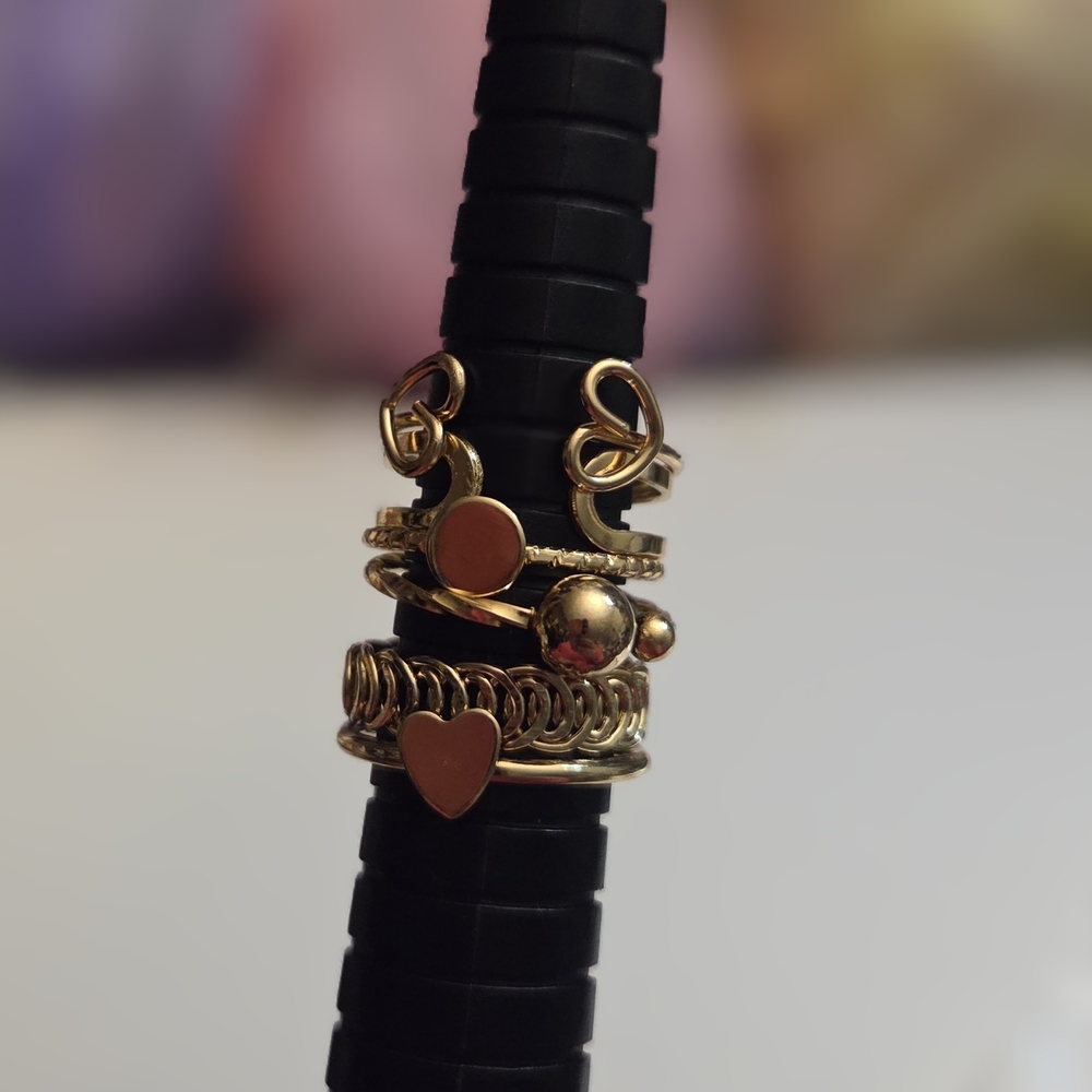 6- Piece Gold-Tone Stackable Ring Set